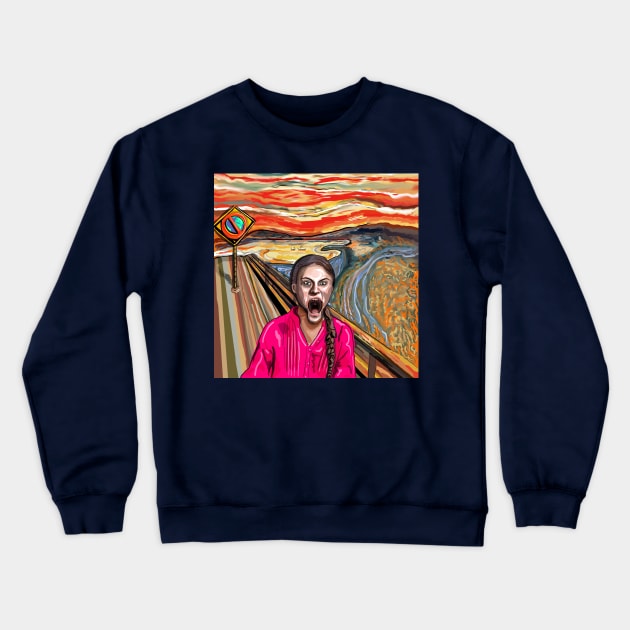 Scream: Climate Change - Greta Thunberg Crewneck Sweatshirt by SmerkinGherkin